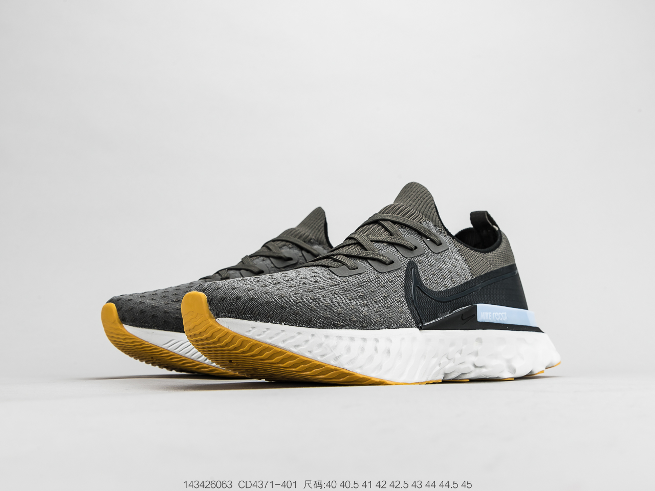 190公司级 耐克Nike Epic React Flyknit 瑞亚全新系列编织透气休闲运动跑步鞋 CD4371-401