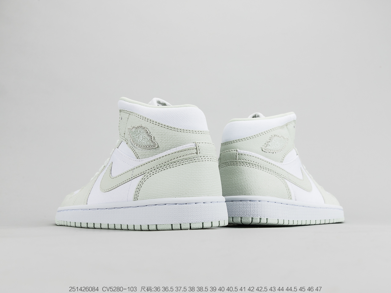 260 乔丹AiR Jordan 1 Mid “Spruce Aura” 云杉延续 Air Jordan1Mid的八孔造型 CV5280-103