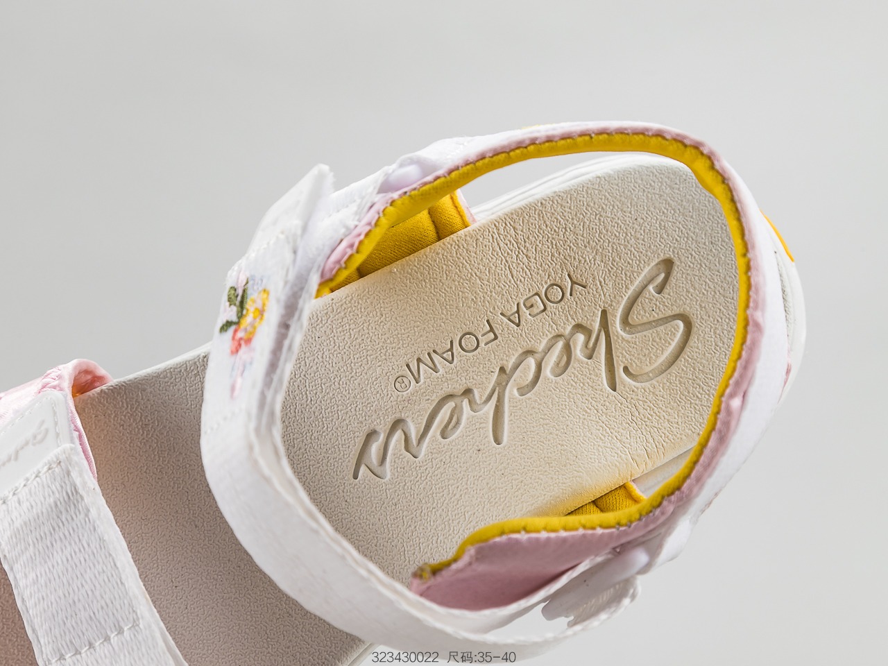 120 SKECHERS斯凯奇 凉鞋女鞋熊猫鞋绣花厚底松糕休闲沙滩鞋