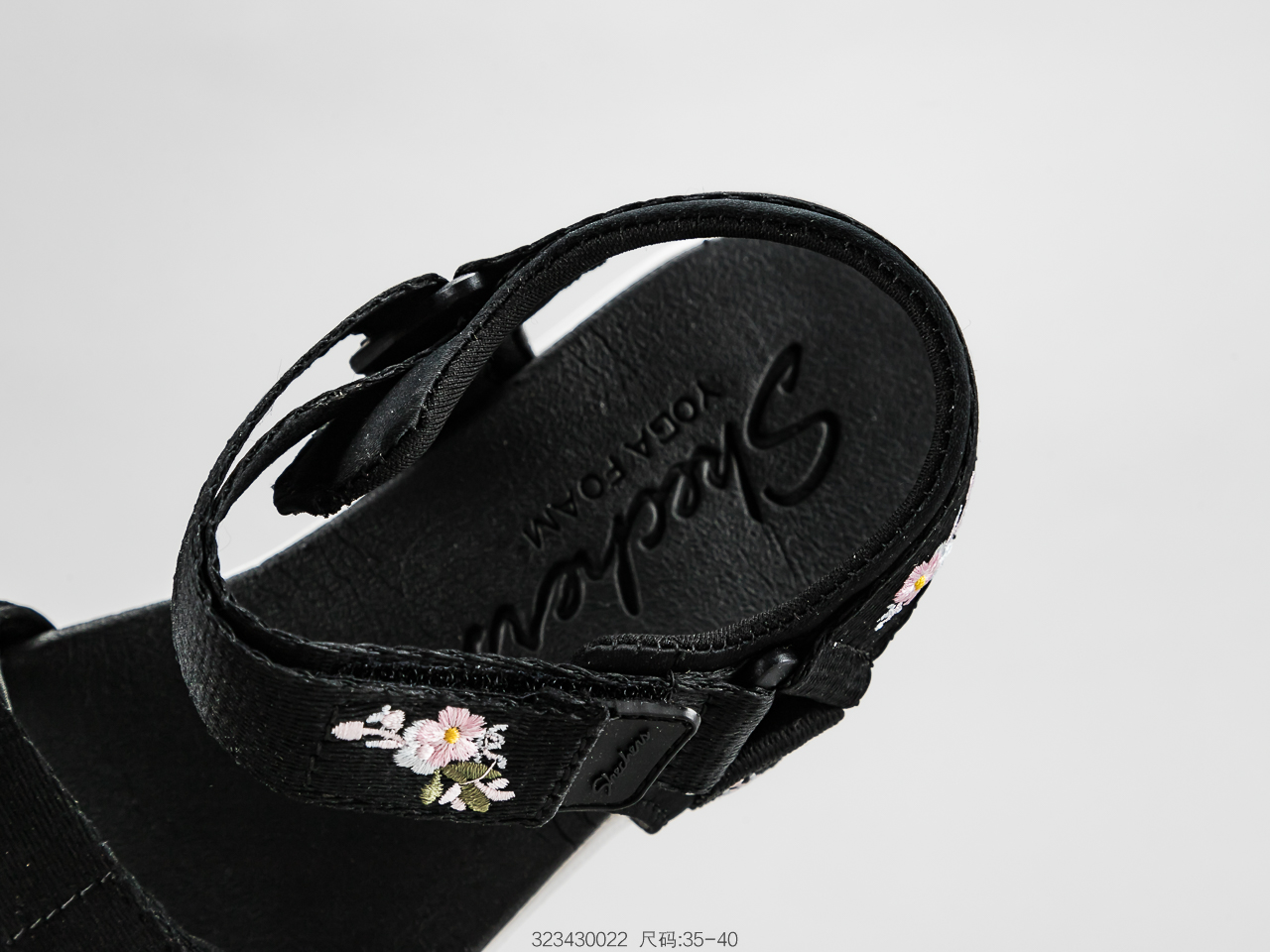120 SKECHERS斯凯奇 凉鞋女鞋熊猫鞋绣花厚底松糕休闲沙滩鞋