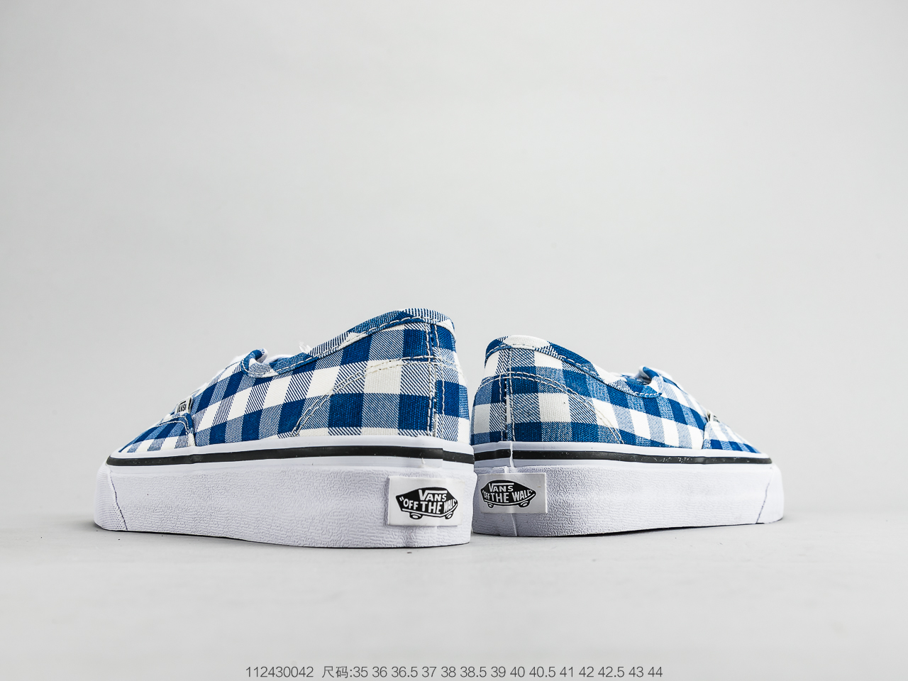 130 万斯 Vans Gingham Authentic  经典蓝色棋盘格子滑板鞋 原厂硫化大底