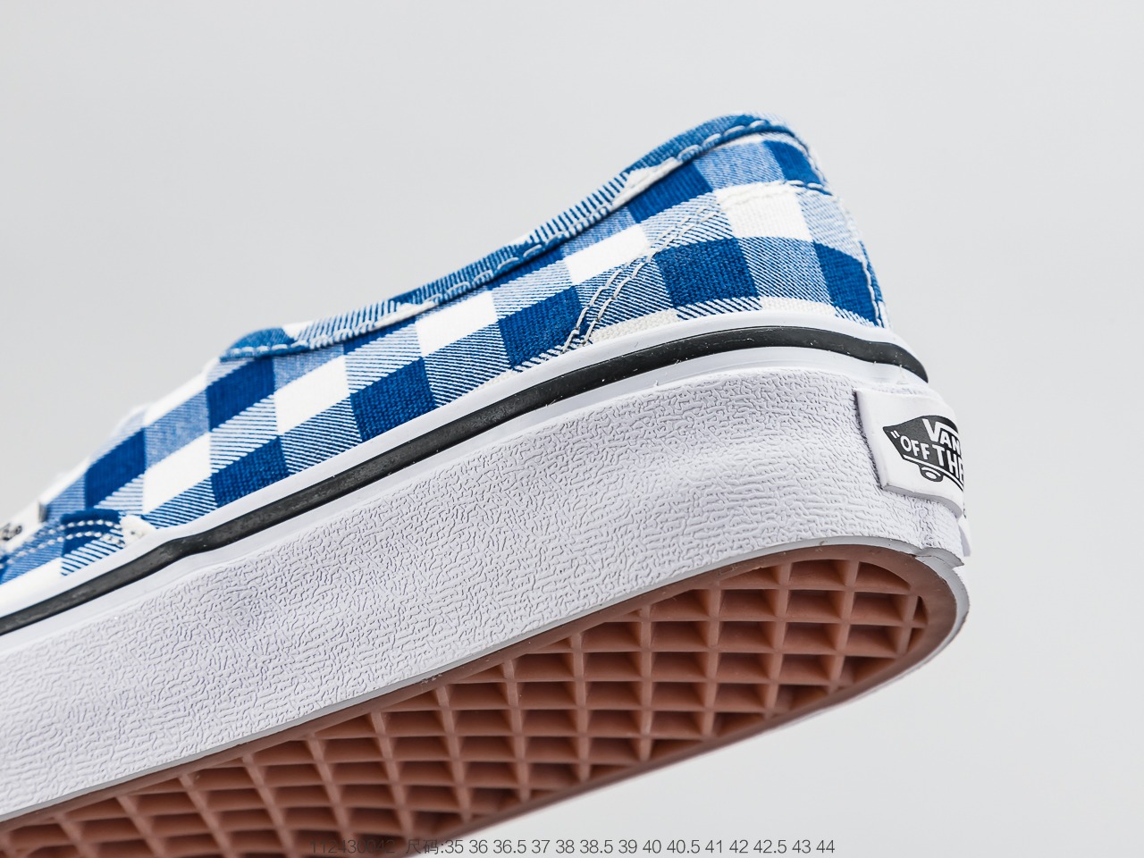 130 万斯 Vans Gingham Authentic  经典蓝色棋盘格子滑板鞋 原厂硫化大底