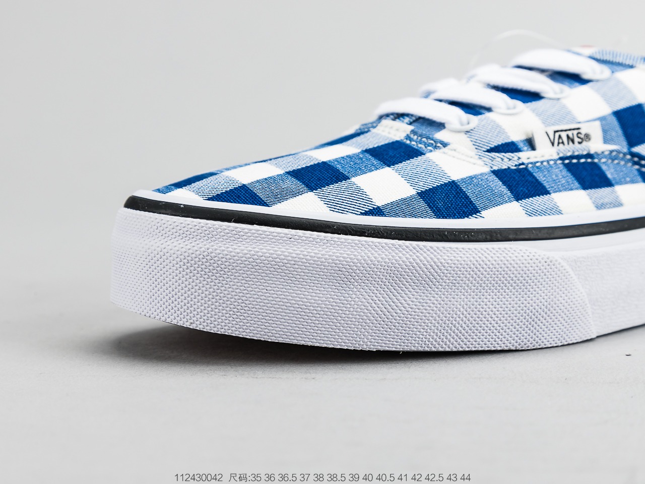 130 万斯 Vans Gingham Authentic  经典蓝色棋盘格子滑板鞋 原厂硫化大底