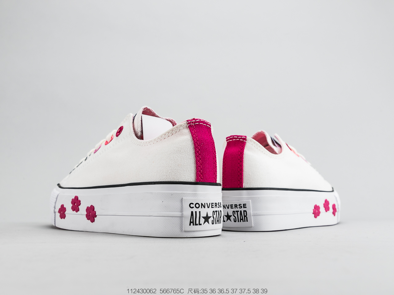 140   厚底糕松 鞋 Converse 匡女威 鞋All Star Lift OX 樱花厚底帆布休板闲