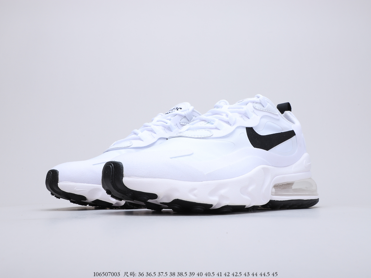 160 耐克NIKE AIR MAX 270 React 半掌气垫跑步鞋 货号：CI3899-101