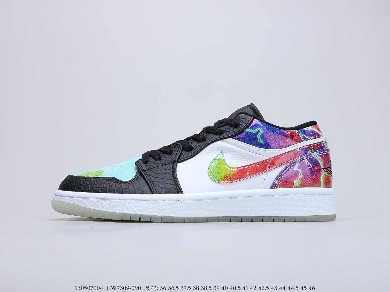 210 乔丹Air Jordan 1 Low AJ1 彩蛋 多彩拼接 低帮篮球鞋 CW7309-090