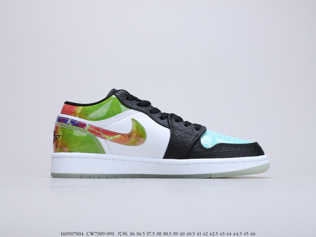 210 乔丹Air Jordan 1 Low AJ1 彩蛋 多彩拼接 低帮篮球鞋 CW7309-090