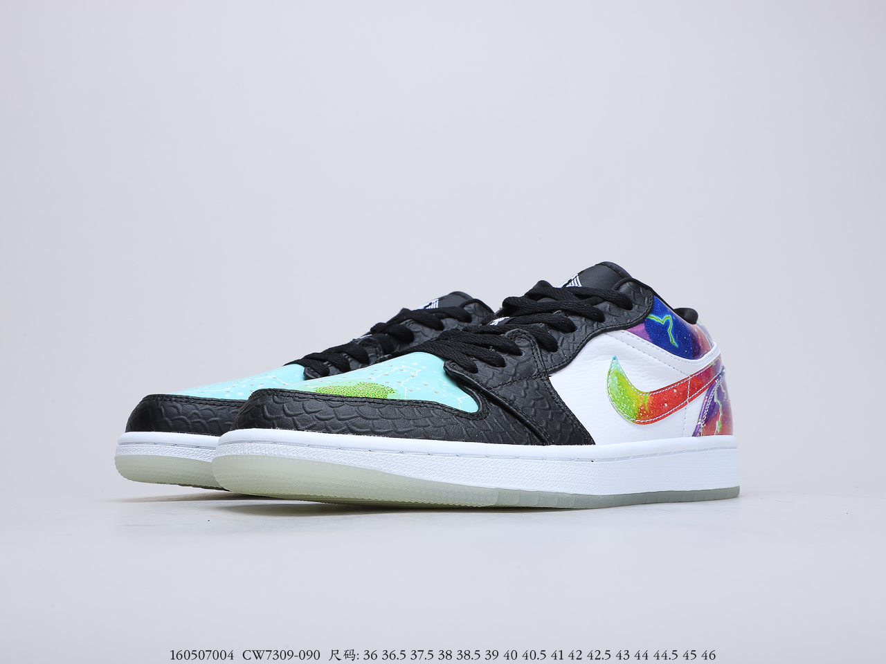 210 乔丹Air Jordan 1 Low AJ1 彩蛋 多彩拼接 低帮篮球鞋 CW7309-090