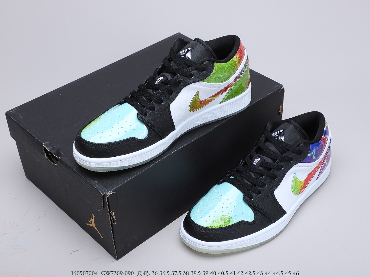 210 乔丹Air Jordan 1 Low AJ1 彩蛋 多彩拼接 低帮篮球鞋 CW7309-090