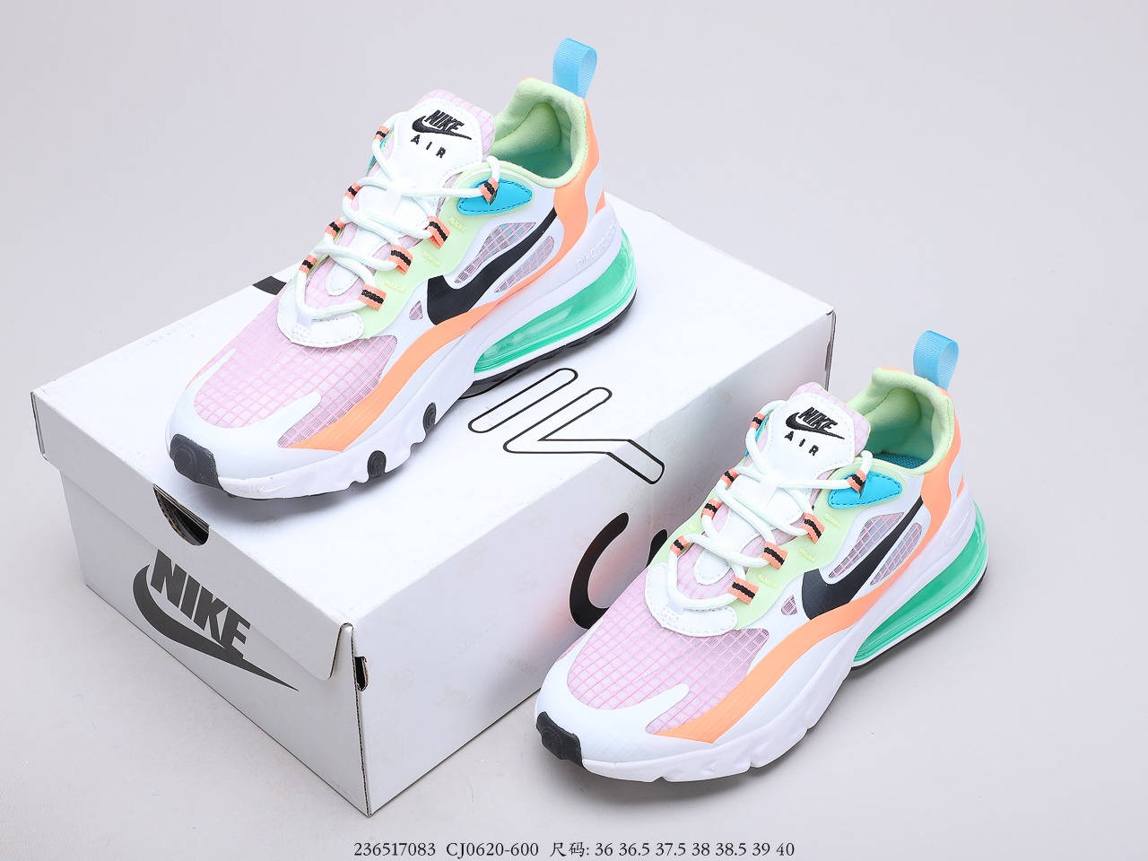 200公司级 耐克ike React Air Max 270V2 半气垫步跑鞋 灵感来自度年获奖模型的鞋子 货号CJ0620-600