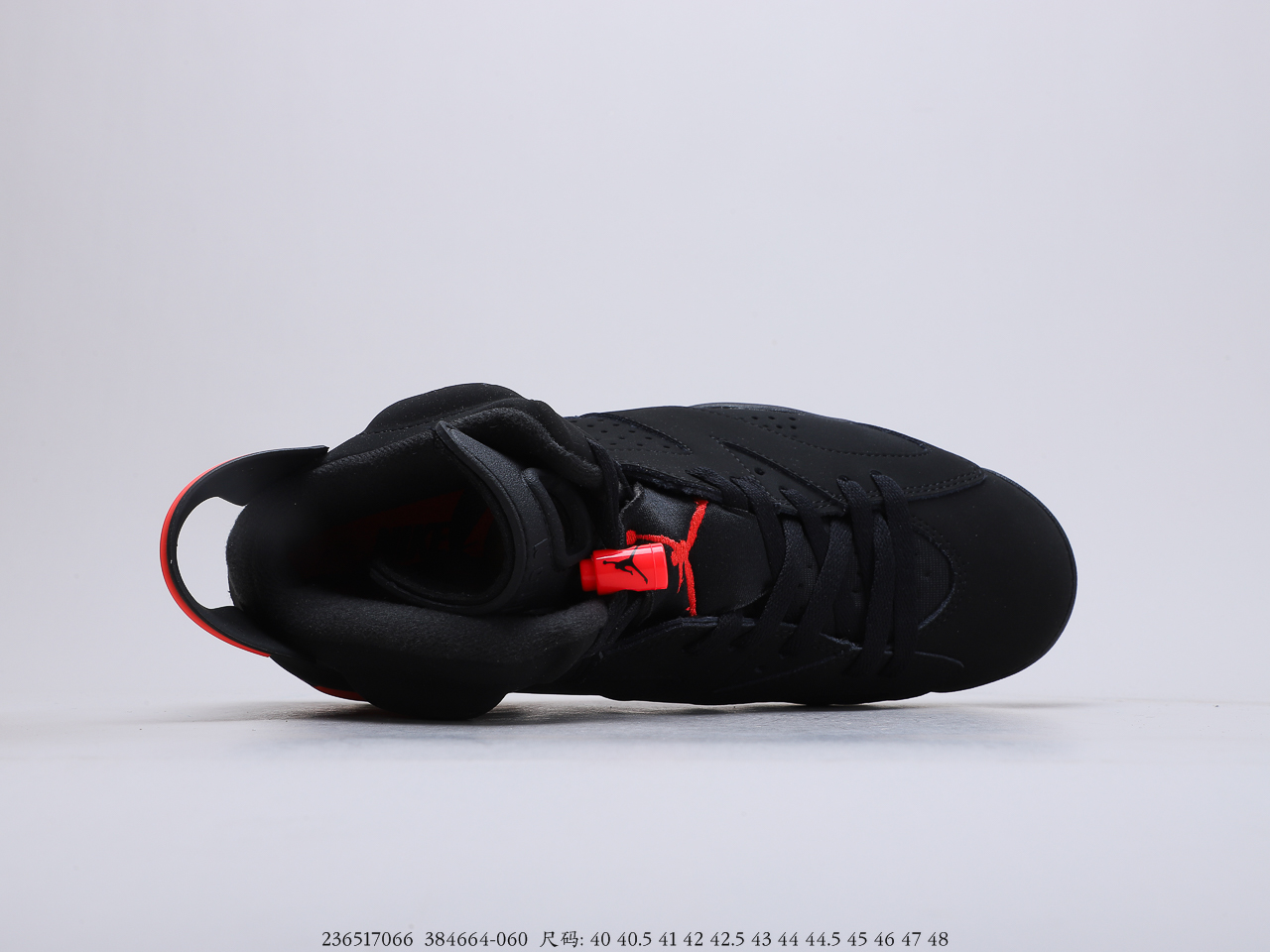 340 乔丹Air Jordan 6 Retro 黑红  货号：384664-060