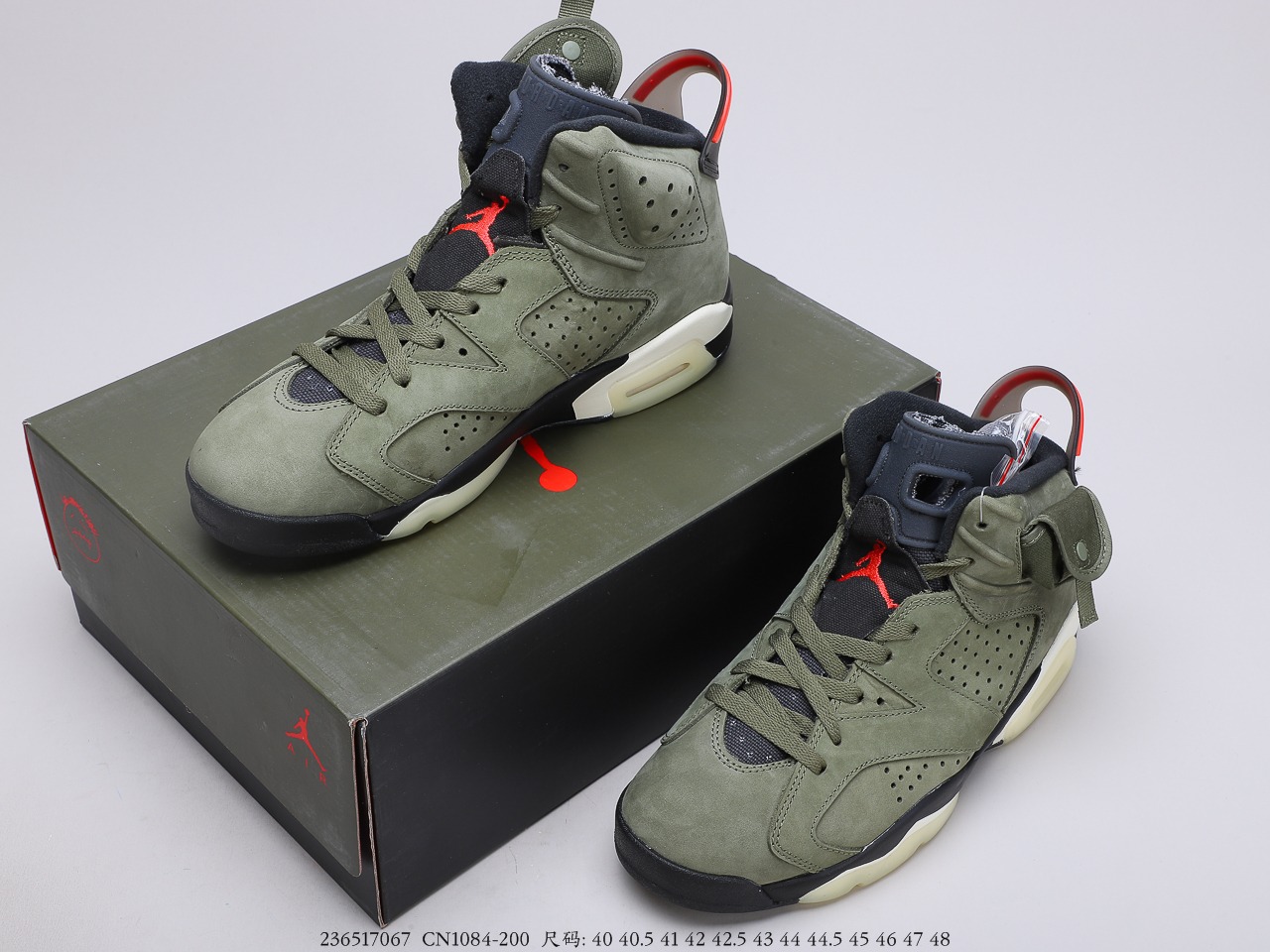 400 乔丹Air Jordan 乔6橄榄绿整体以麂皮打造鞋面 货号：CN1084-200