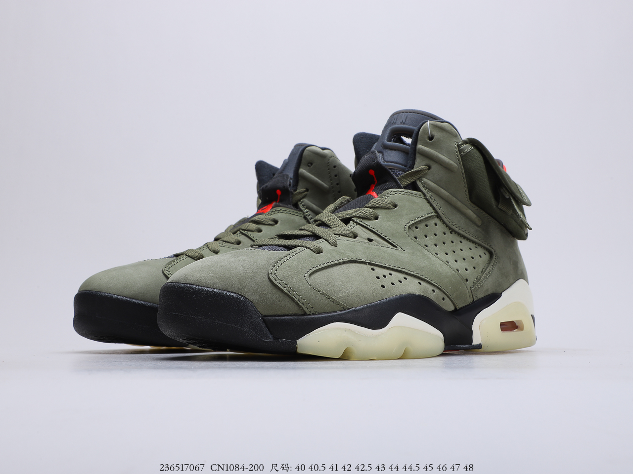 400 乔丹Air Jordan 乔6橄榄绿整体以麂皮打造鞋面 货号：CN1084-200