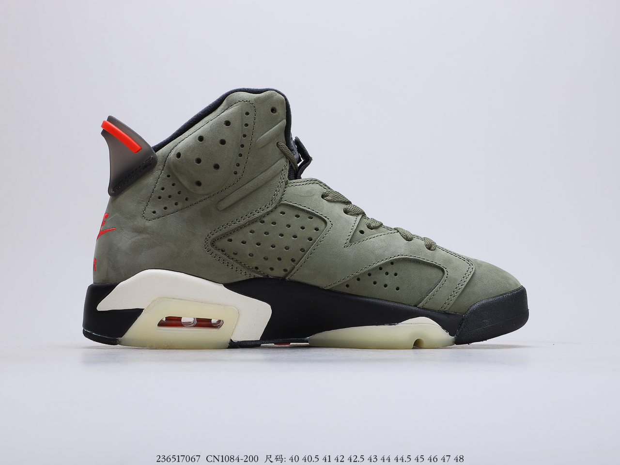 400 乔丹Air Jordan 乔6橄榄绿整体以麂皮打造鞋面 货号：CN1084-200