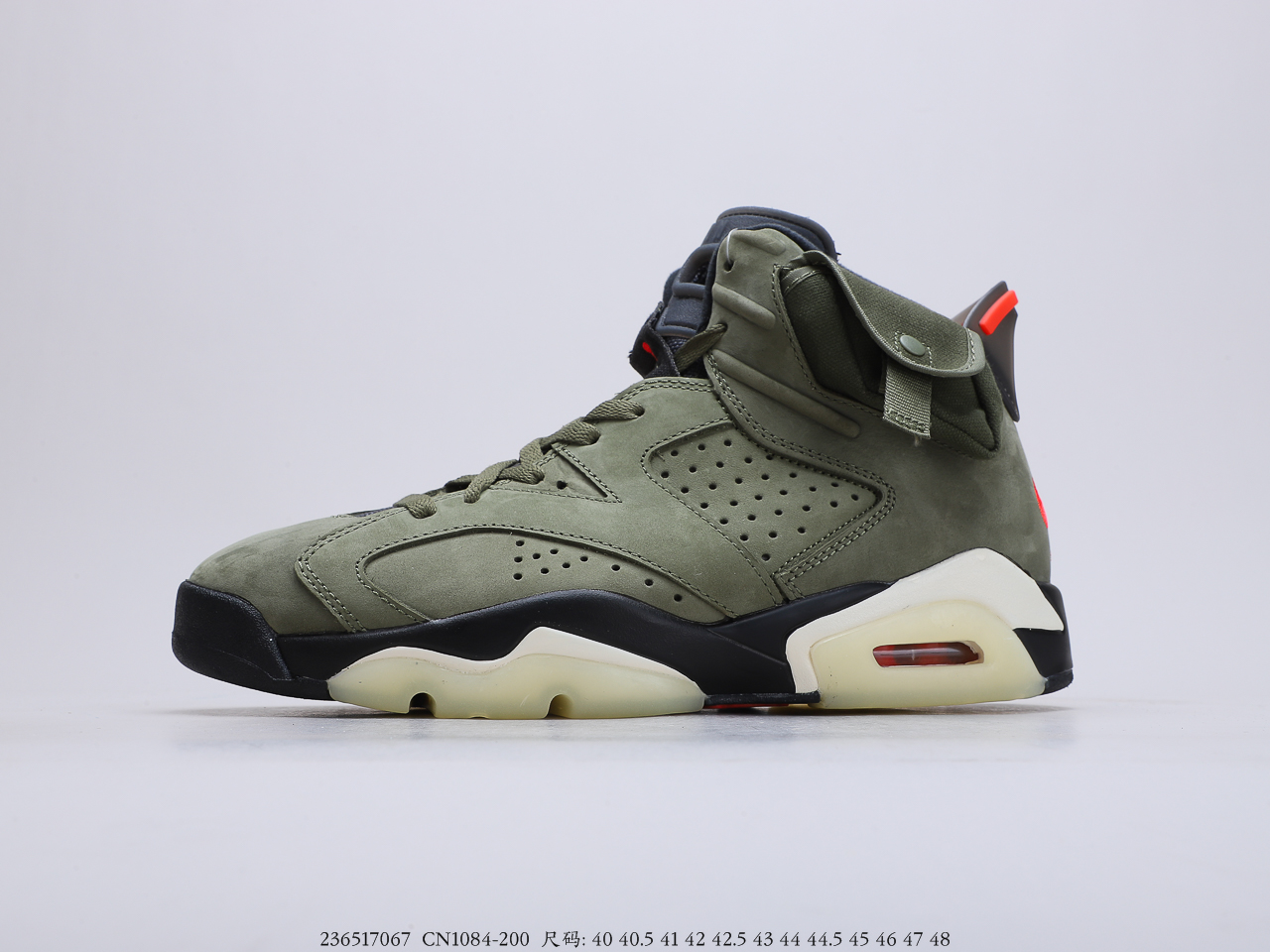 400 乔丹Air Jordan 乔6橄榄绿整体以麂皮打造鞋面 货号：CN1084-200