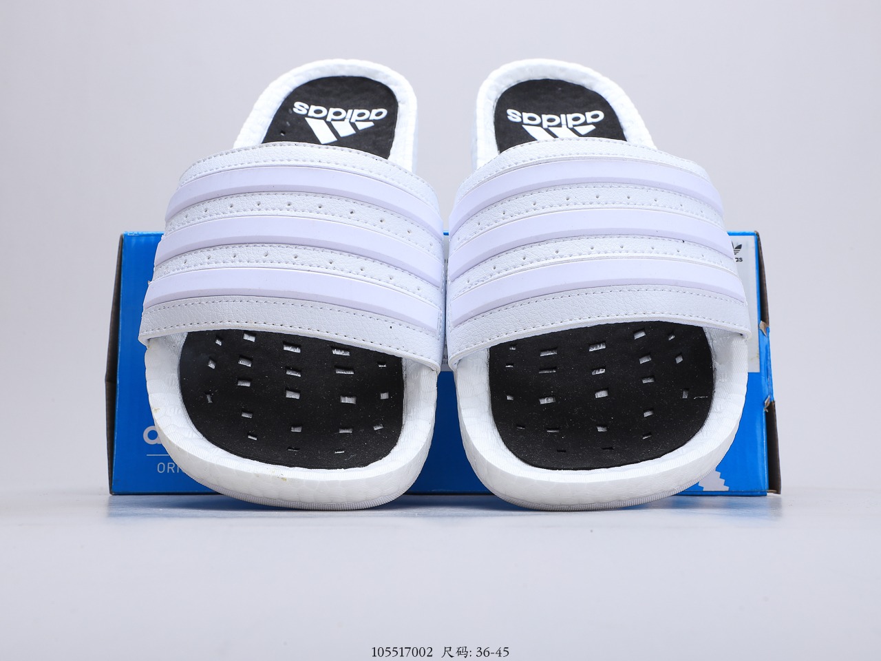 110 阿迪达斯Adidas Original Adilette 条纹系列个性涂鸦拖鞋