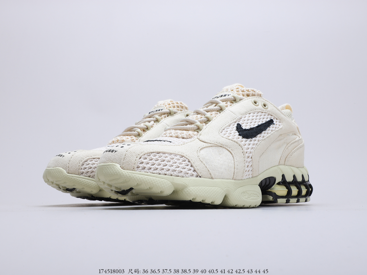 160耐克 美国元祖街头潮牌Stussy x Nike Air Zoom Spiridon Caged 2斯皮里东牢笼2代系列复古休闲运动慢跑鞋货号：CU1854-200