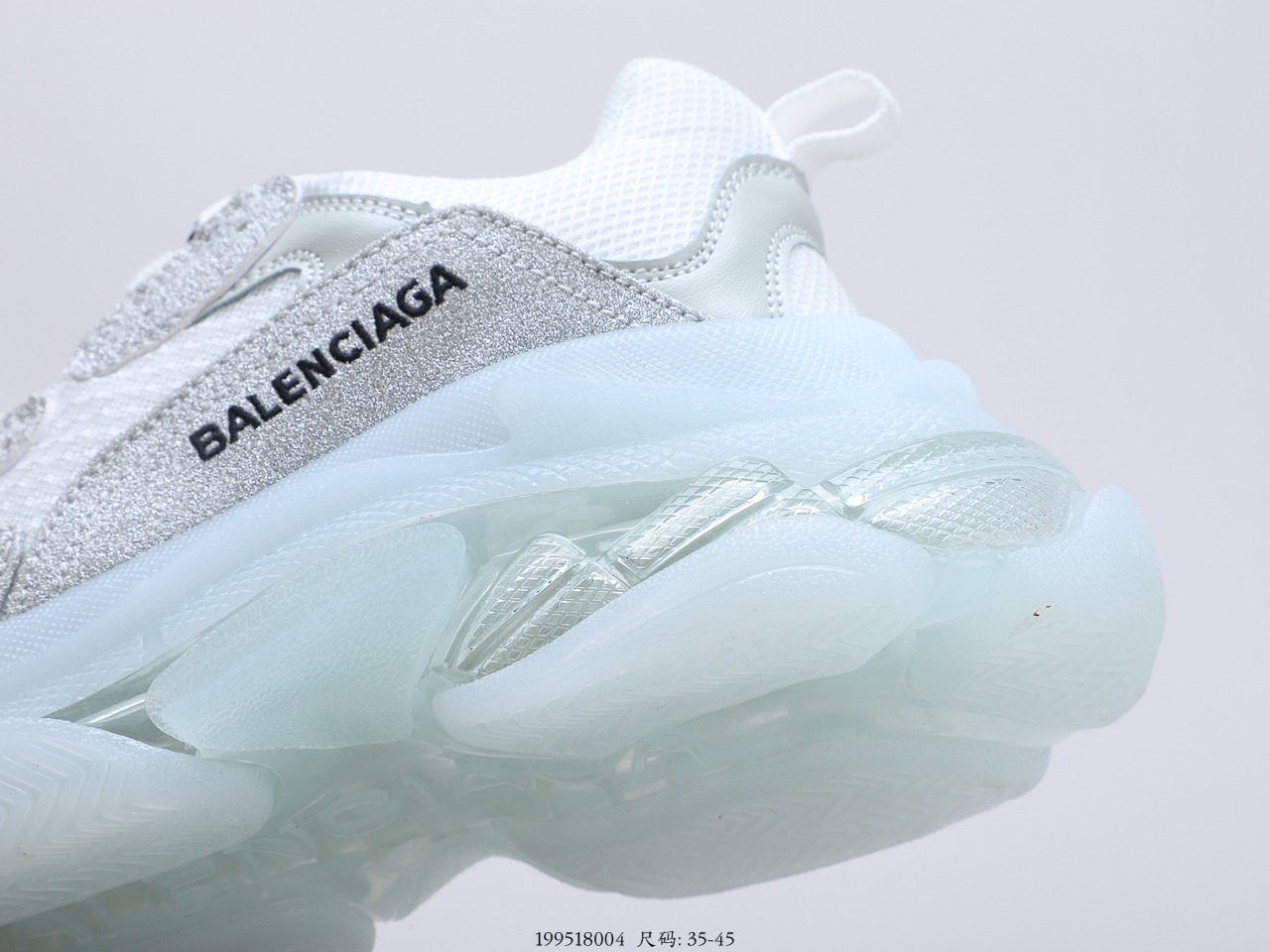 210 巴黎世家 Balenciaga Triple S 三代气垫厚底老爹鞋  可视透明水晶气垫