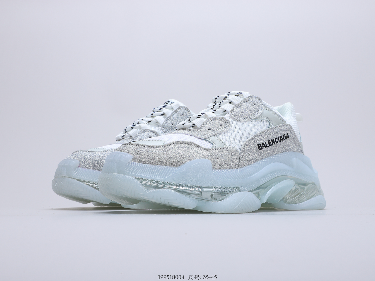 210 巴黎世家 Balenciaga Triple S 三代气垫厚底老爹鞋  可视透明水晶气垫