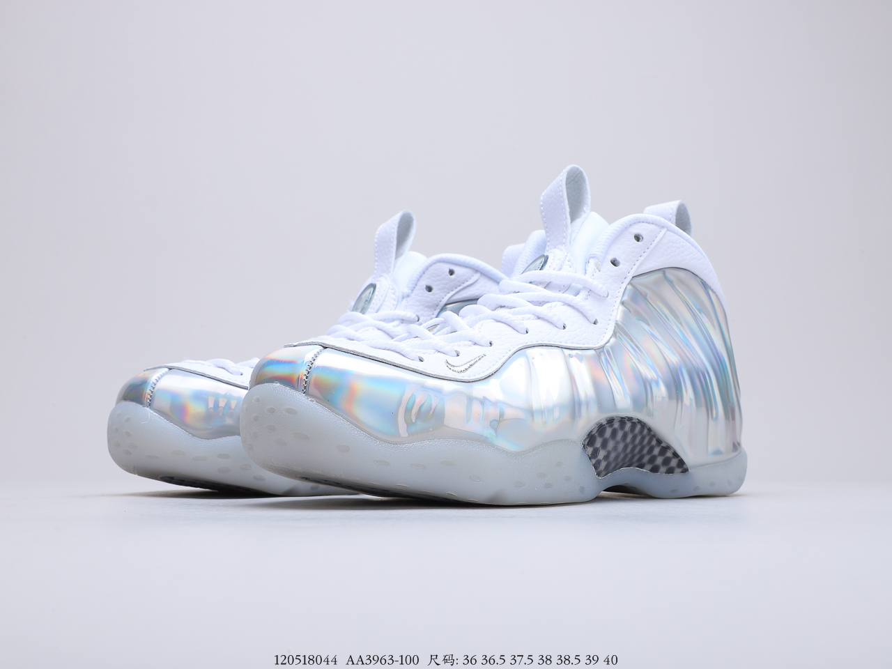 230 耐克 Nike Air Foamposite One 白伯爵喷透明喷超级好看的 货号：AA3963-100