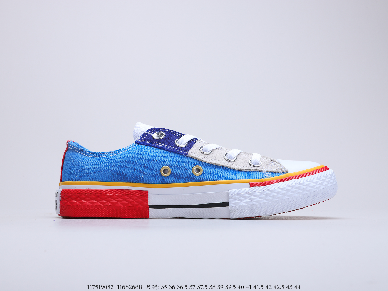 150 Converse All Star解构拼接撞色低帮休闲板鞋 货号：168266B