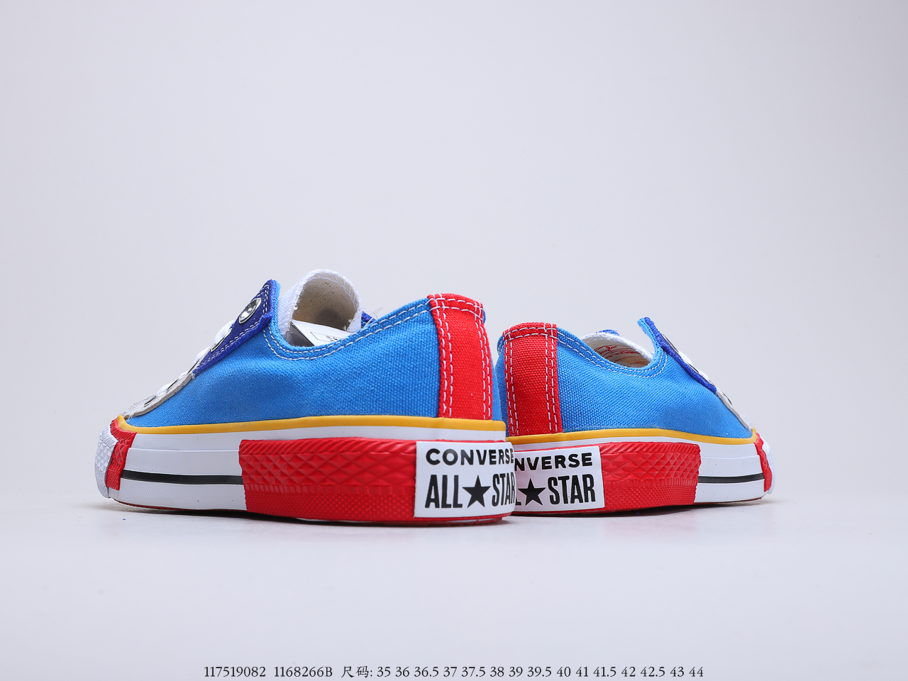 150 Converse All Star解构拼接撞色低帮休闲板鞋 货号：168266B