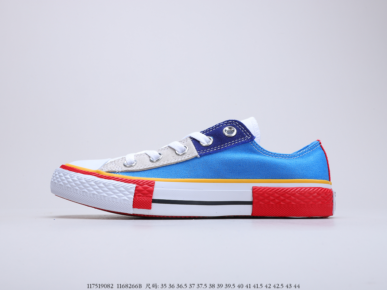 150 Converse All Star解构拼接撞色低帮休闲板鞋 货号：168266B