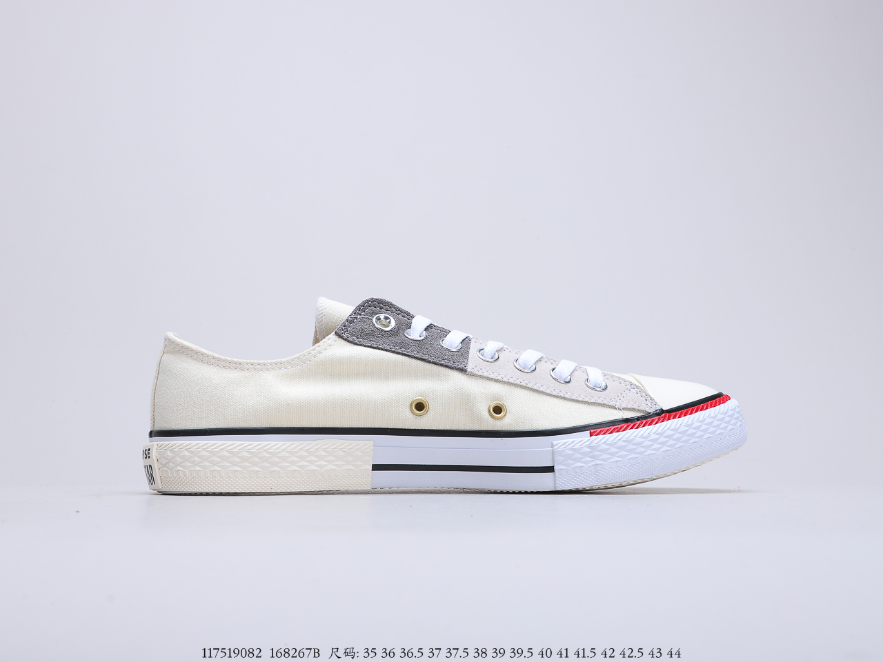 150 匡威Converse All Star解构拼接撞色低帮休闲板鞋 货号：168267B