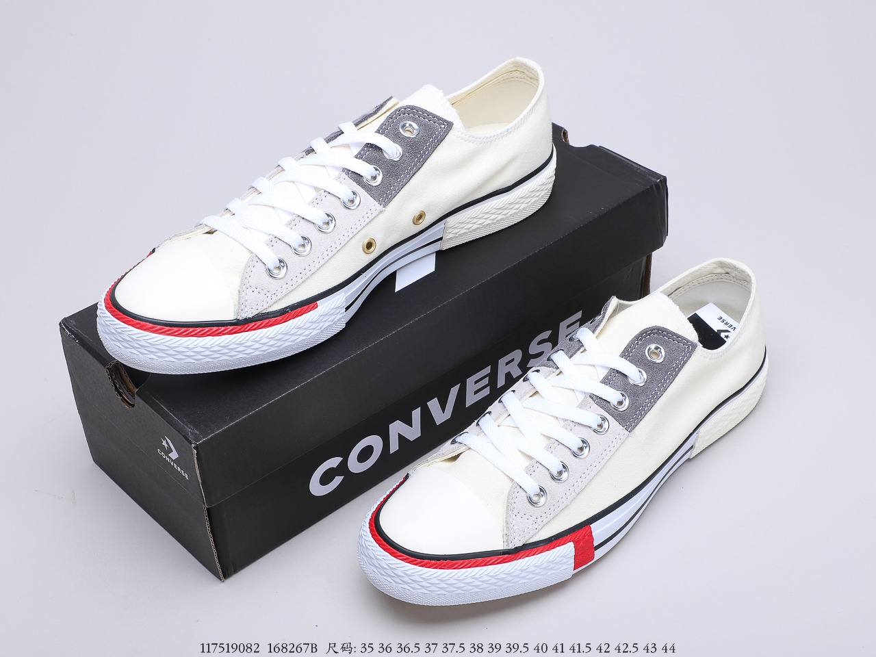 150 匡威Converse All Star解构拼接撞色低帮休闲板鞋 货号：168267B