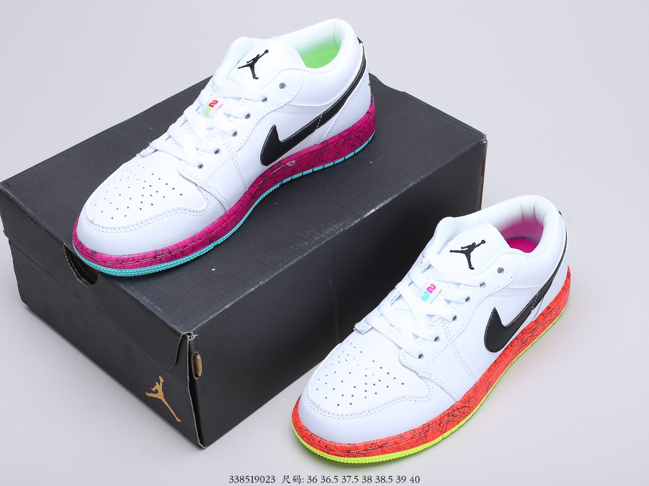 170 乔丹AJ1 白黑黄色 鸳鸯彩虹克 Nike Air Jordan 1 Low 紫红鸳鸯 AJ1 乔1 低帮潮流缓震运动休闲板鞋 BQ6931-101