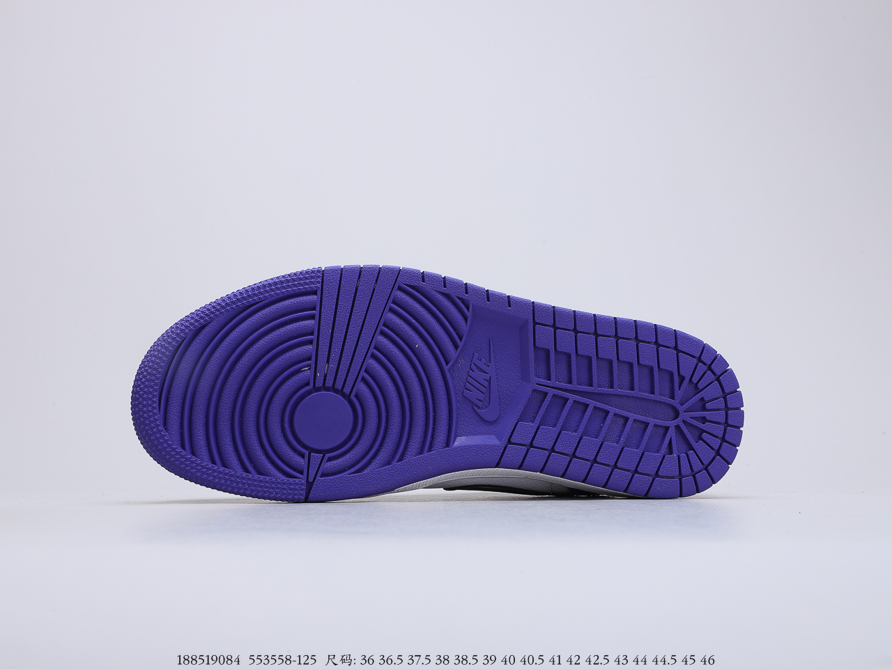 250公司级 乔丹Air Jordan 1 Low Court Purple 黑紫脚趾 吴亦凡同款 AJ1 乔1 低帮潮流缓震运动休闲板鞋货号553558-125