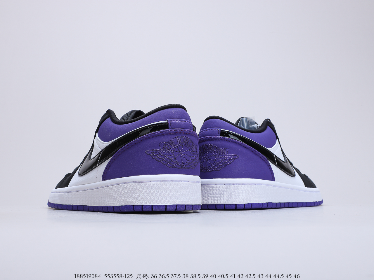 250公司级 乔丹Air Jordan 1 Low Court Purple 黑紫脚趾 吴亦凡同款 AJ1 乔1 低帮潮流缓震运动休闲板鞋货号553558-125