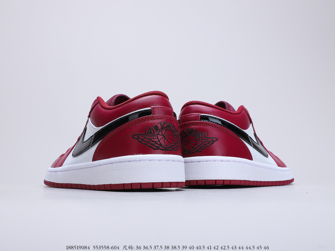 250公司级 乔丹Air Jordan 1 Low Court Purple 酒红脚趾 吴亦凡同款 AJ1 乔1 低帮潮流缓震运动休闲板鞋 553558-604