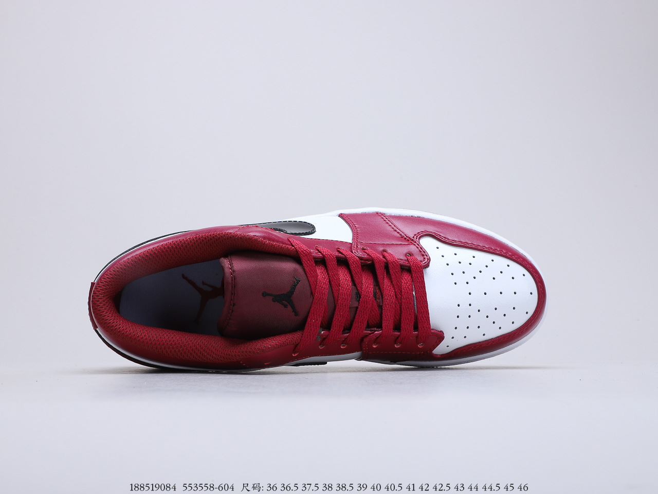 250公司级 乔丹Air Jordan 1 Low Court Purple 酒红脚趾 吴亦凡同款 AJ1 乔1 低帮潮流缓震运动休闲板鞋 553558-604