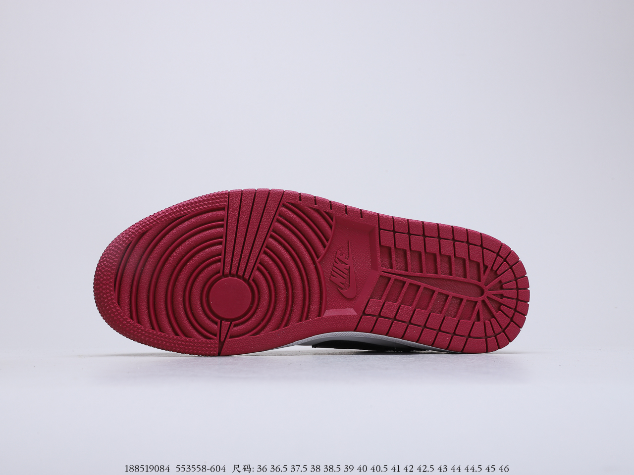 250公司级 乔丹Air Jordan 1 Low Court Purple 酒红脚趾 吴亦凡同款 AJ1 乔1 低帮潮流缓震运动休闲板鞋 553558-604