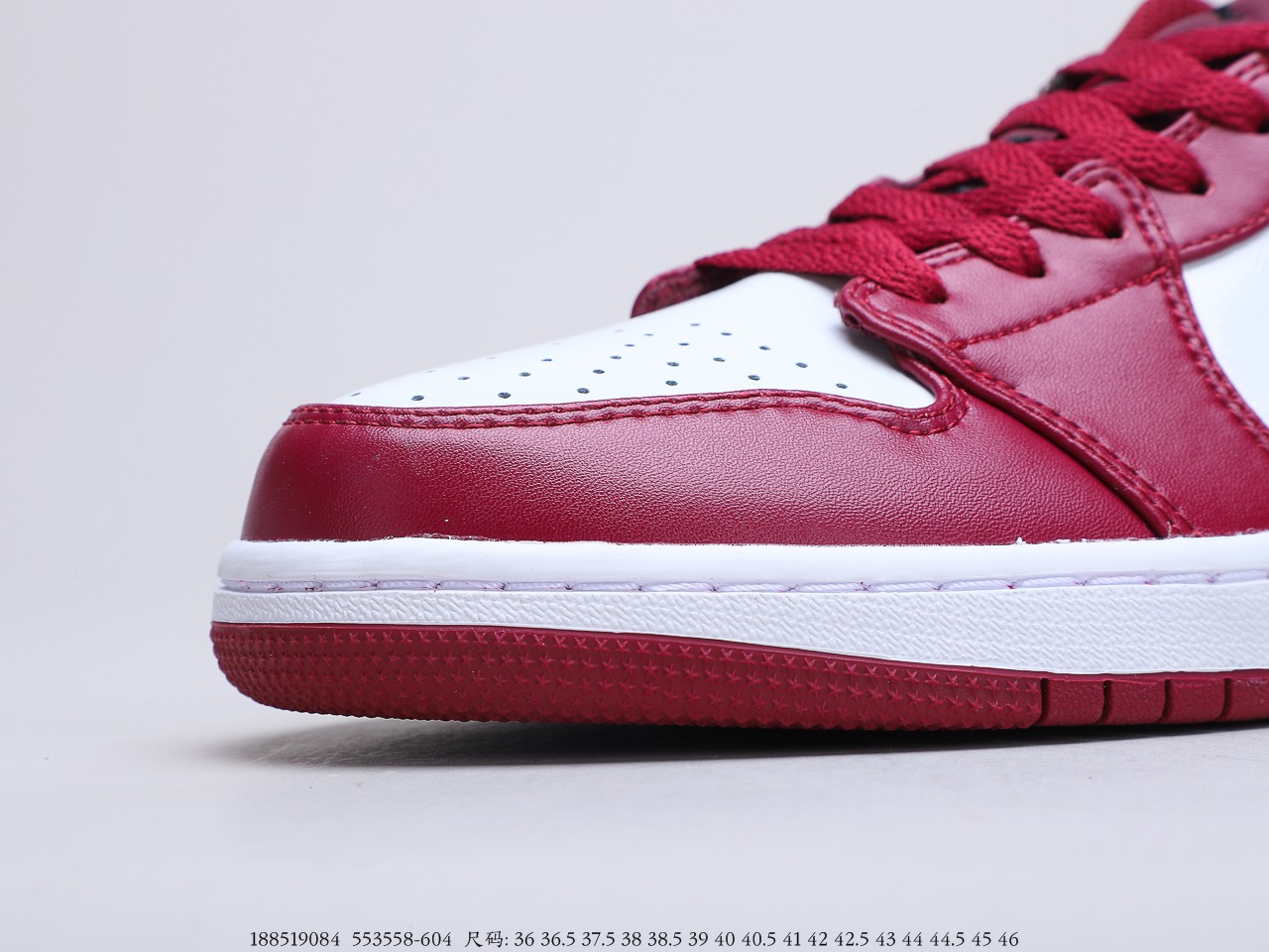 250公司级 乔丹Air Jordan 1 Low Court Purple 酒红脚趾 吴亦凡同款 AJ1 乔1 低帮潮流缓震运动休闲板鞋 553558-604