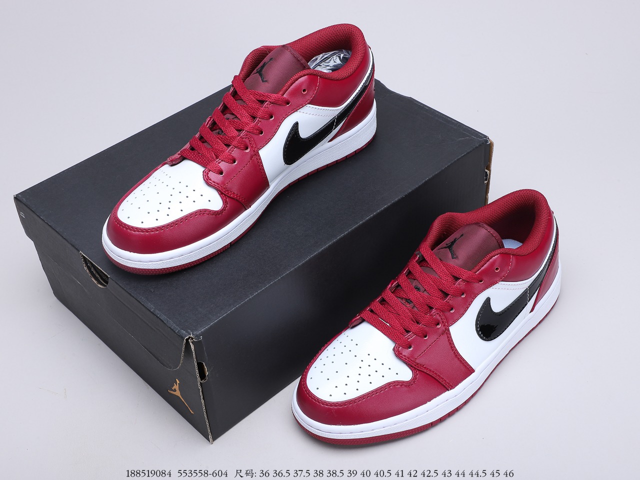 250公司级 乔丹Air Jordan 1 Low Court Purple 酒红脚趾 吴亦凡同款 AJ1 乔1 低帮潮流缓震运动休闲板鞋 553558-604