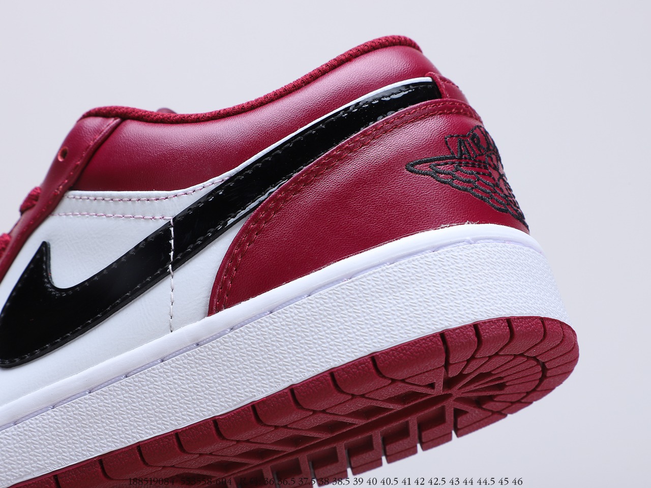 250公司级 乔丹Air Jordan 1 Low Court Purple 酒红脚趾 吴亦凡同款 AJ1 乔1 低帮潮流缓震运动休闲板鞋 553558-604