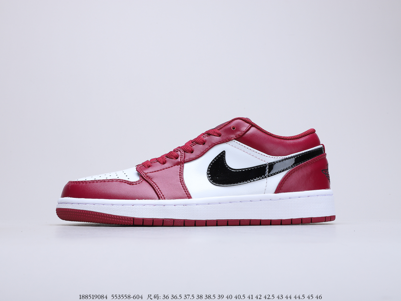 250公司级 乔丹Air Jordan 1 Low Court Purple 酒红脚趾 吴亦凡同款 AJ1 乔1 低帮潮流缓震运动休闲板鞋 553558-604