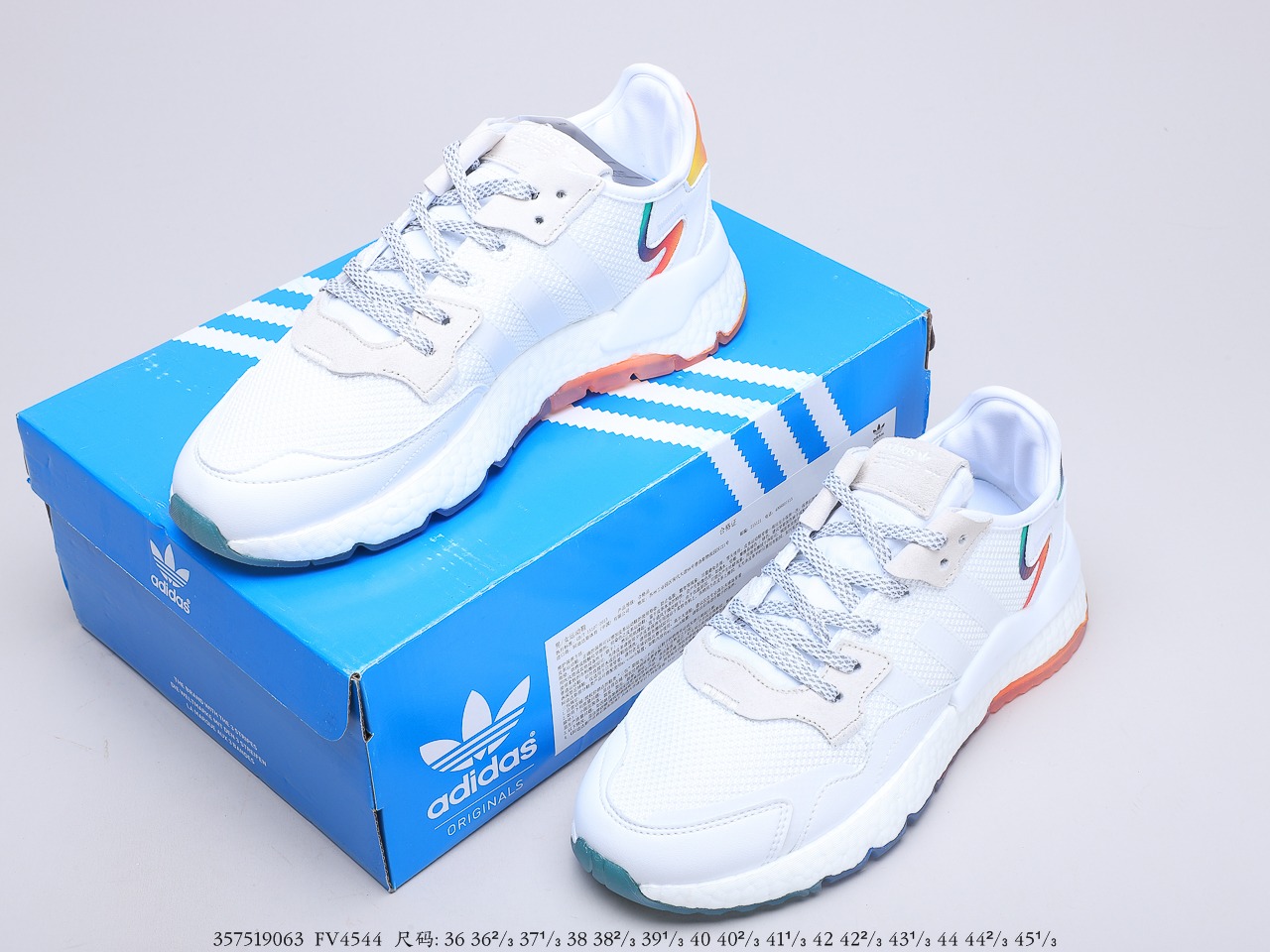 190阿迪达斯 Adidas Nite Jogger 2019 Boost 联名夜行者复古跑鞋 极具复古风格鞋头及鞋跟点缀3M反光货号：FV4544