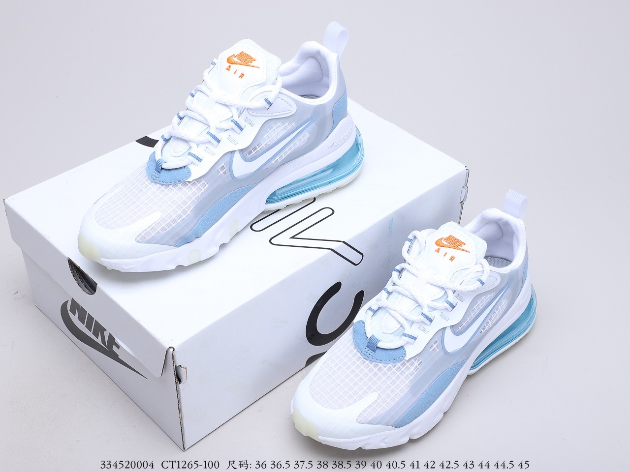 210公司级 耐克 Nike Air Max 270 React 缓震气垫休闲运动鞋 货号:CJ0625-100-莆田鞋,莆田鞋货源,高仿鞋,高仿鞋货源,安福档口,莆田高仿鞋,莆田鞋批发,高仿鞋批发,莆田高仿运动鞋,高仿运动鞋,莆田运动鞋 210公司级 耐克 Nike Air Max 270 React 缓震气垫休闲运动鞋 货号:CJ0625-100