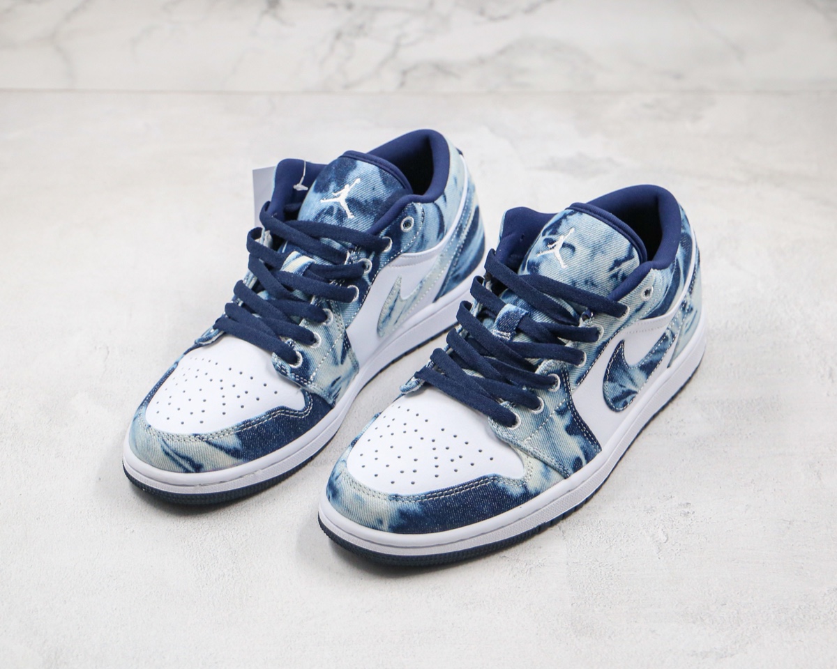 200 公司级 YH 乔丹 低帮 AJ1 水洗丹宁 牛仔蓝色 Air Jordan 1 Low CZ8455-100