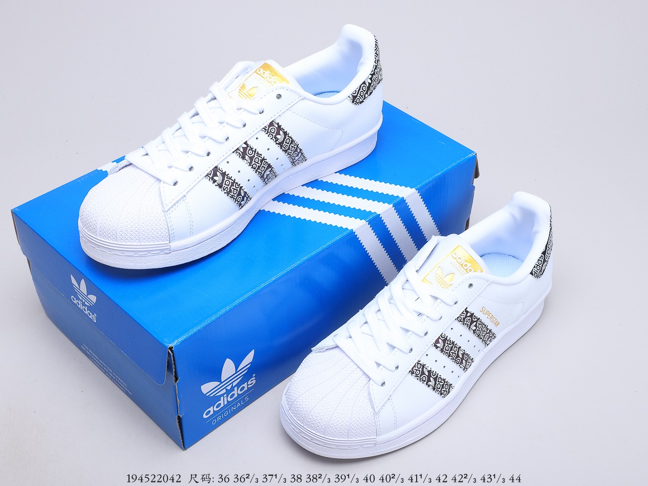 130 阿迪达斯 Originals Superstar II TMALL WhiteBlack Gold贝壳头经典百搭休闲运动板鞋 货号：EG2917