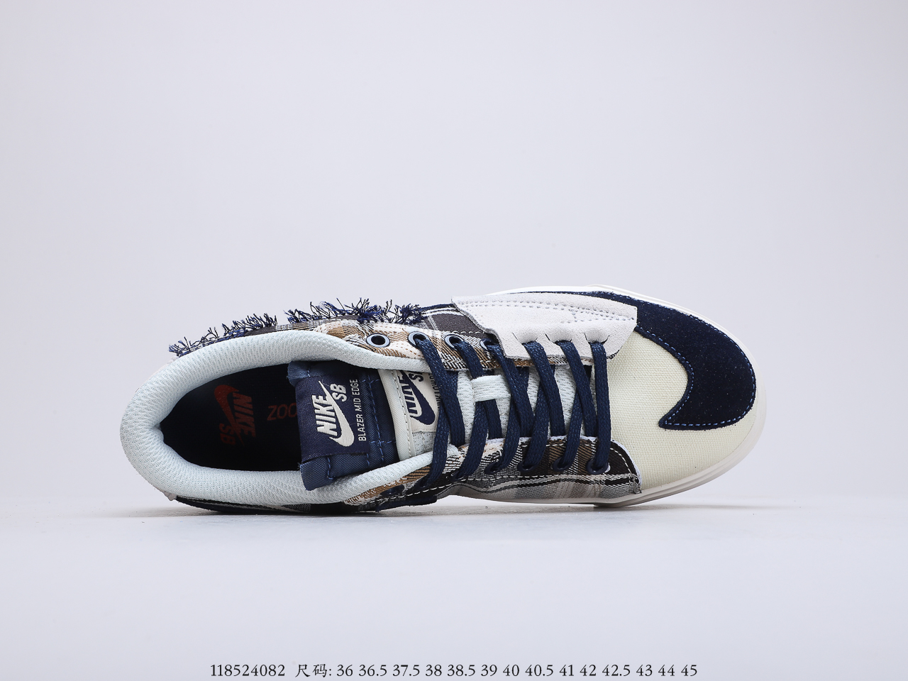 150 耐克 SB Zoom Blazer Mid EdgeHack Pack“ 牛仔布蓝变革拆线大钩子” 开拓者百搭休闲运动板鞋  货号 CI3833