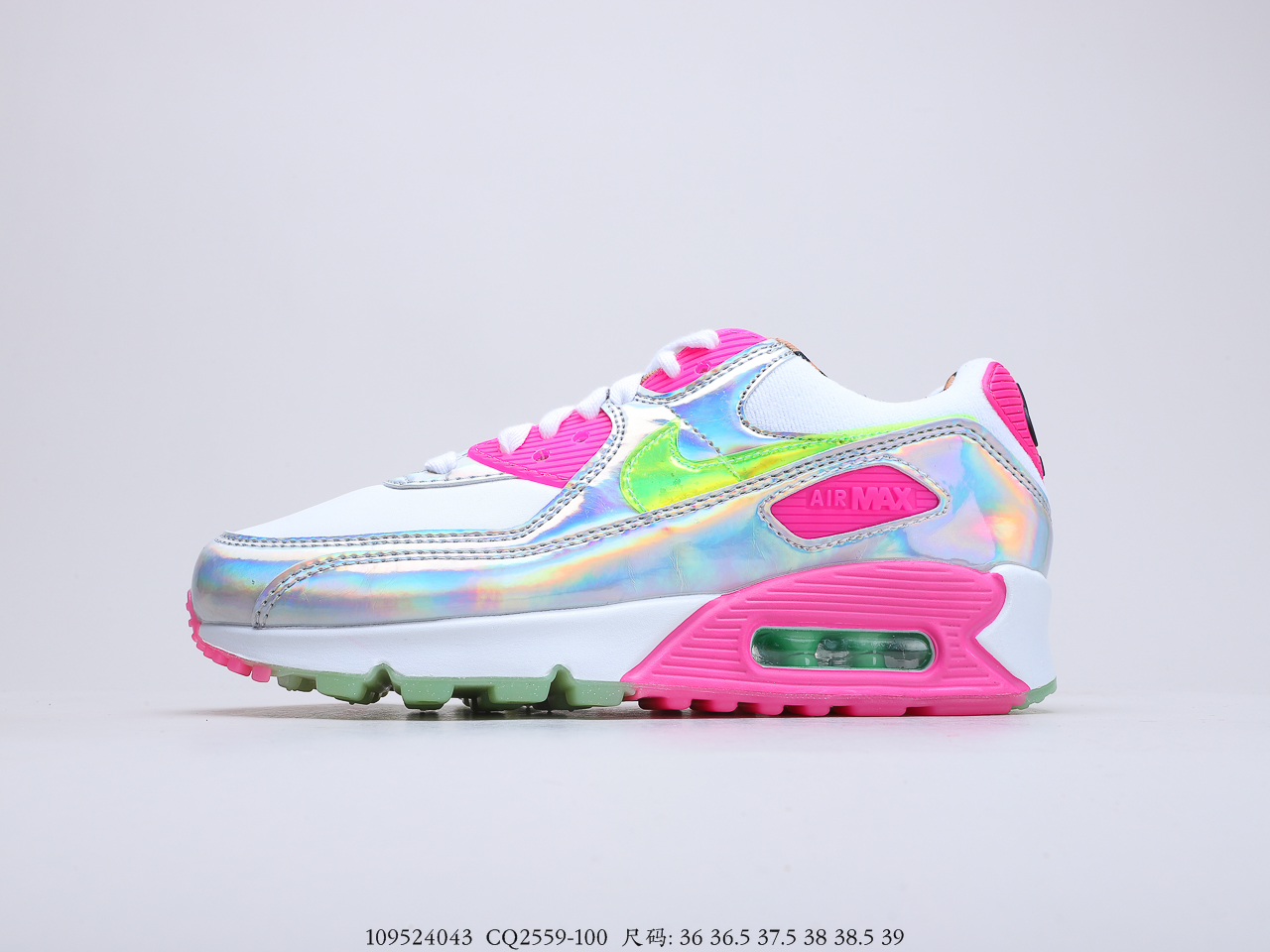 180 耐克Nike Air Max 90 半掌气垫网面复古运动休闲慢跑鞋 货号：CQ2559-100 109