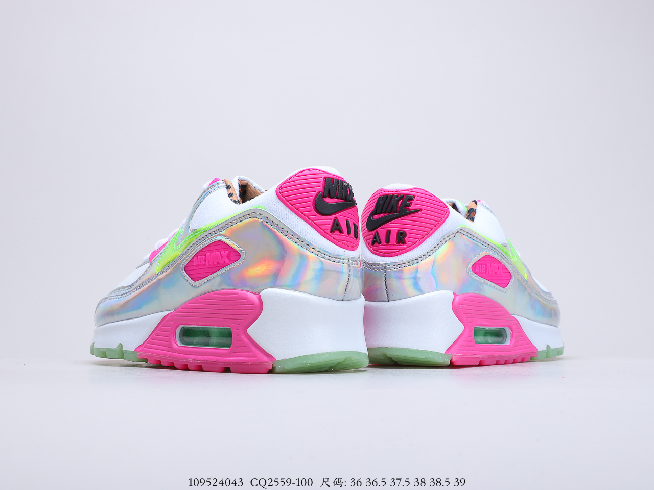 180 耐克Nike Air Max 90 半掌气垫网面复古运动休闲慢跑鞋 货号：CQ2559-100 109