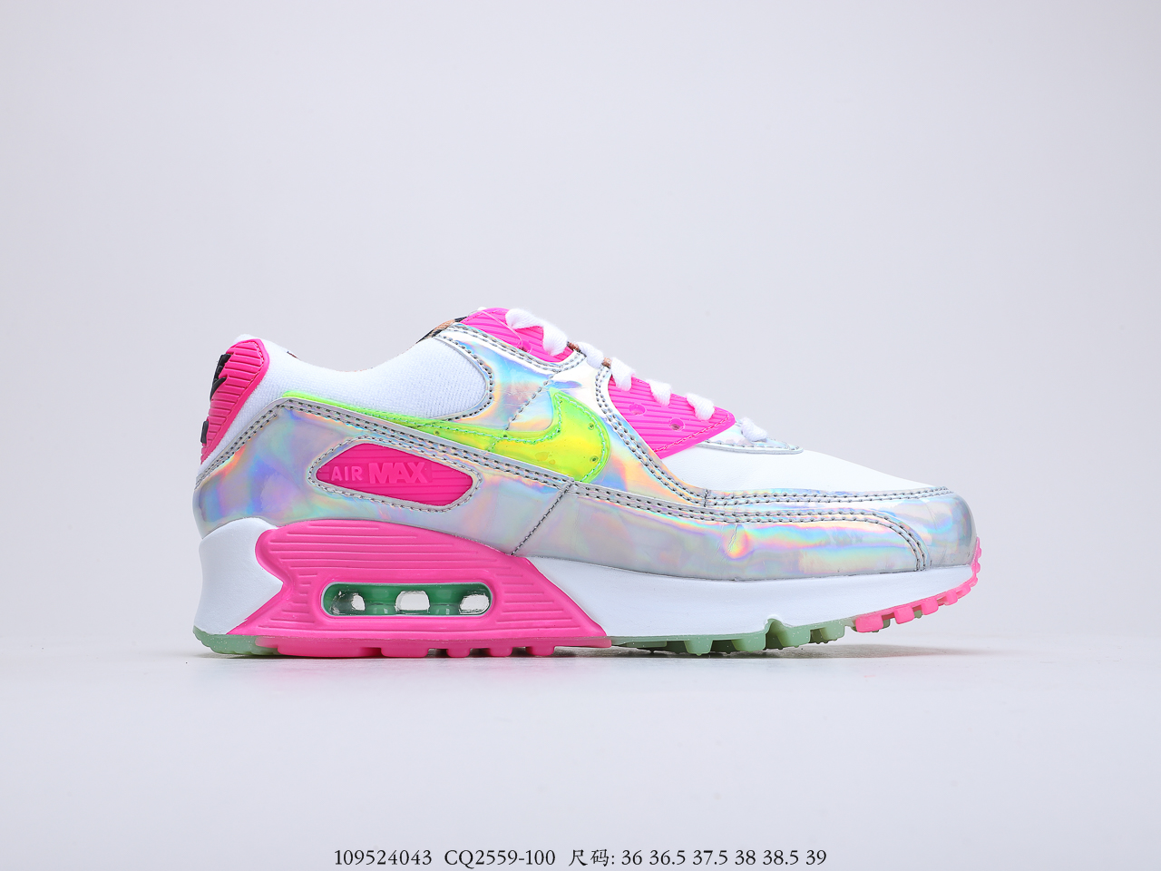 180 耐克Nike Air Max 90 半掌气垫网面复古运动休闲慢跑鞋 货号：CQ2559-100 109