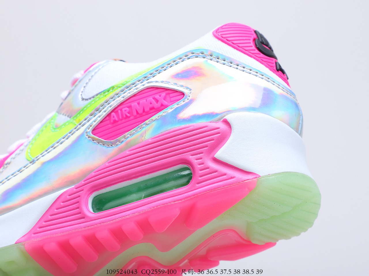 180 耐克Nike Air Max 90 半掌气垫网面复古运动休闲慢跑鞋 货号：CQ2559-100 109