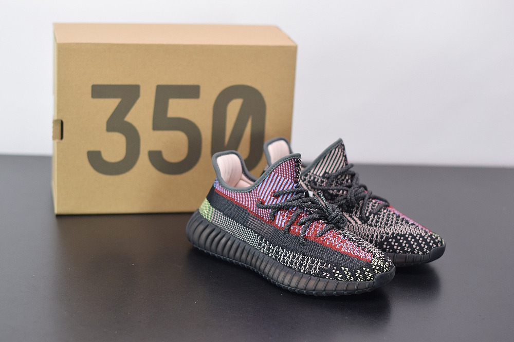 Yeezy Boost 350V2 黑彩虹天使 yechei椰子运动跑鞋 官方货号:FW5190