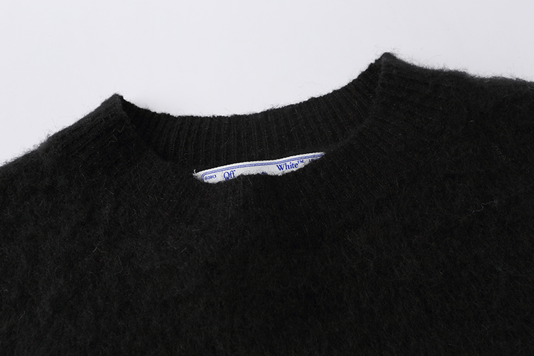 2020FW Black Seahorse Hair Sweater with Striped Arrowheads and Loose Fit Partner Sweaters - 图片 3
